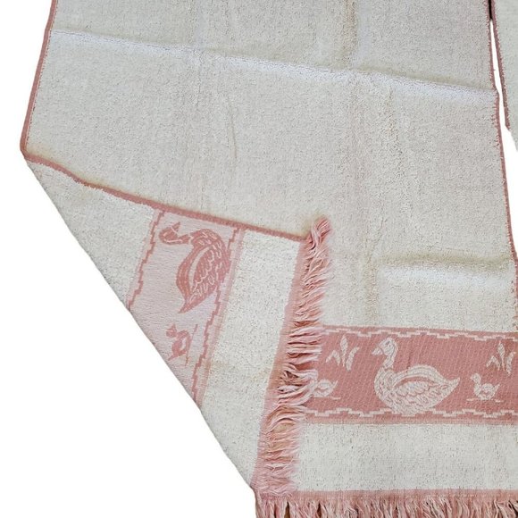 Vintage 80s Cannon Mill Pond Pink Duck Towel Set 4 Pcs USA 2 Towels Wash Cloths - Picture 6 of 14